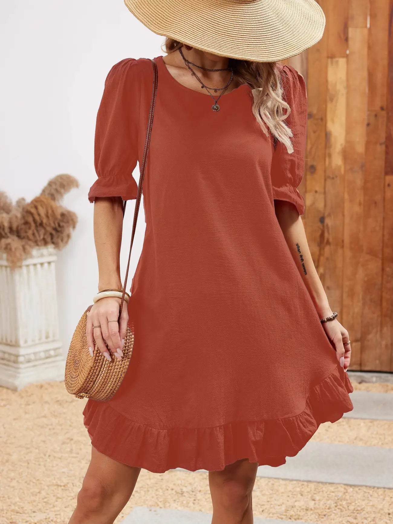 Evi - Half-Sleeve Casual Dress
