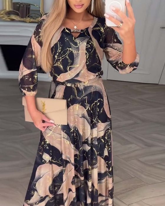 Novelle | Printed Chiffon Dress