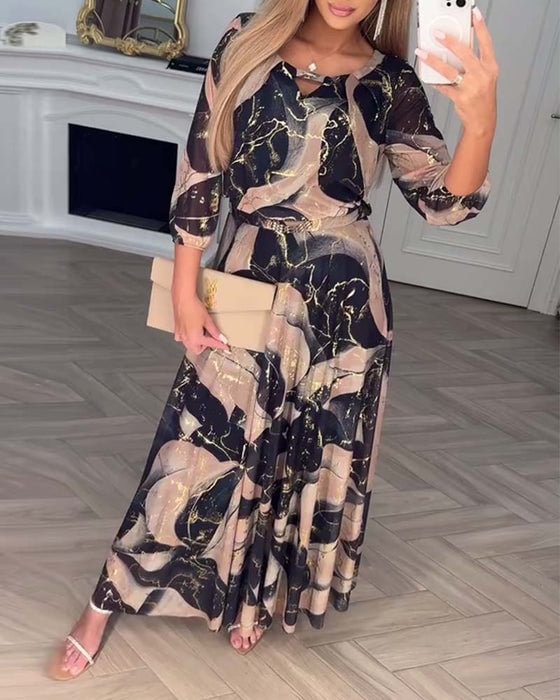 Novelle | Printed Chiffon Dress