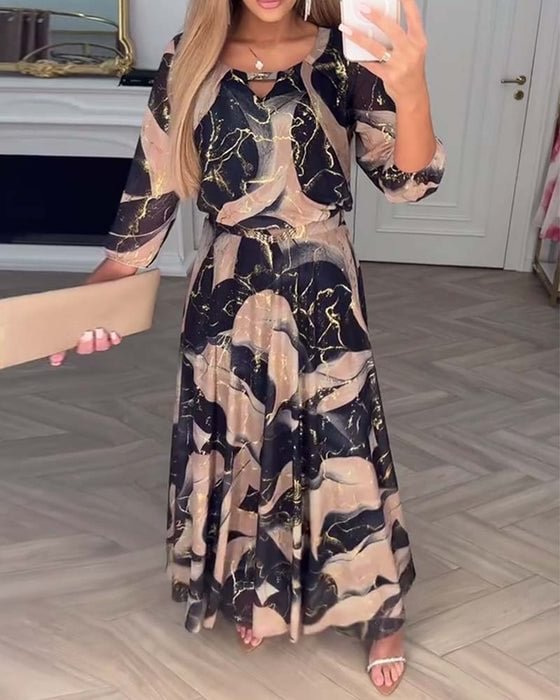 Novelle | Printed Chiffon Dress