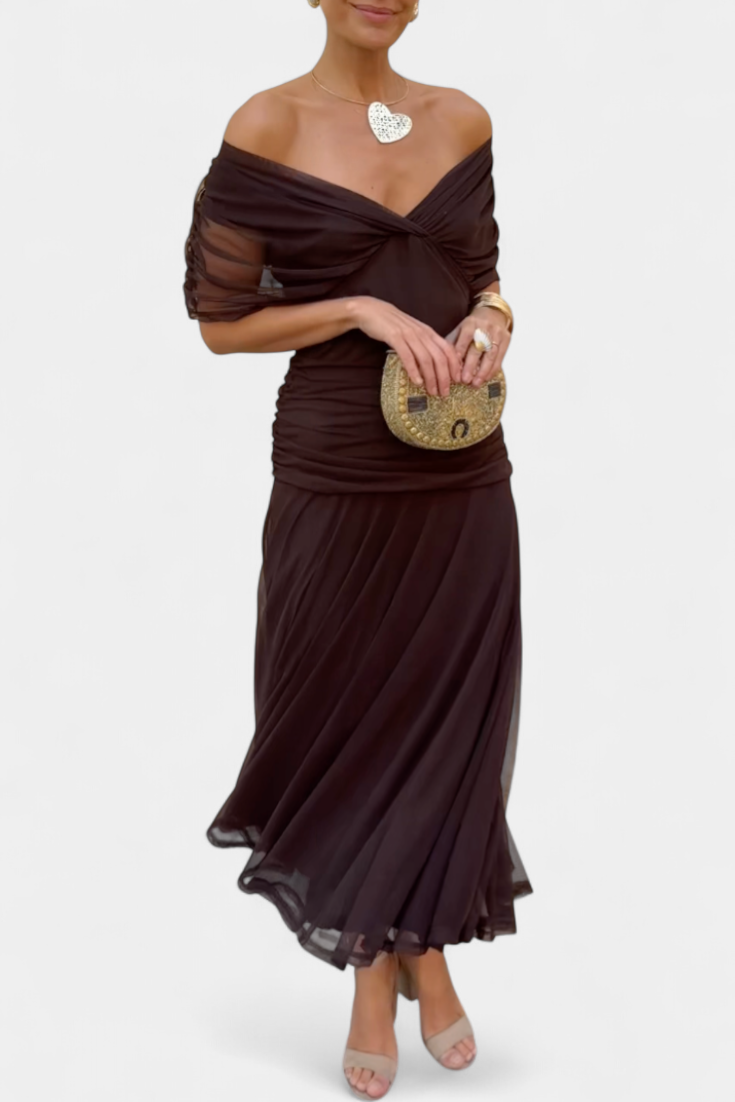 Florence | Long Floral V Neck Dress
