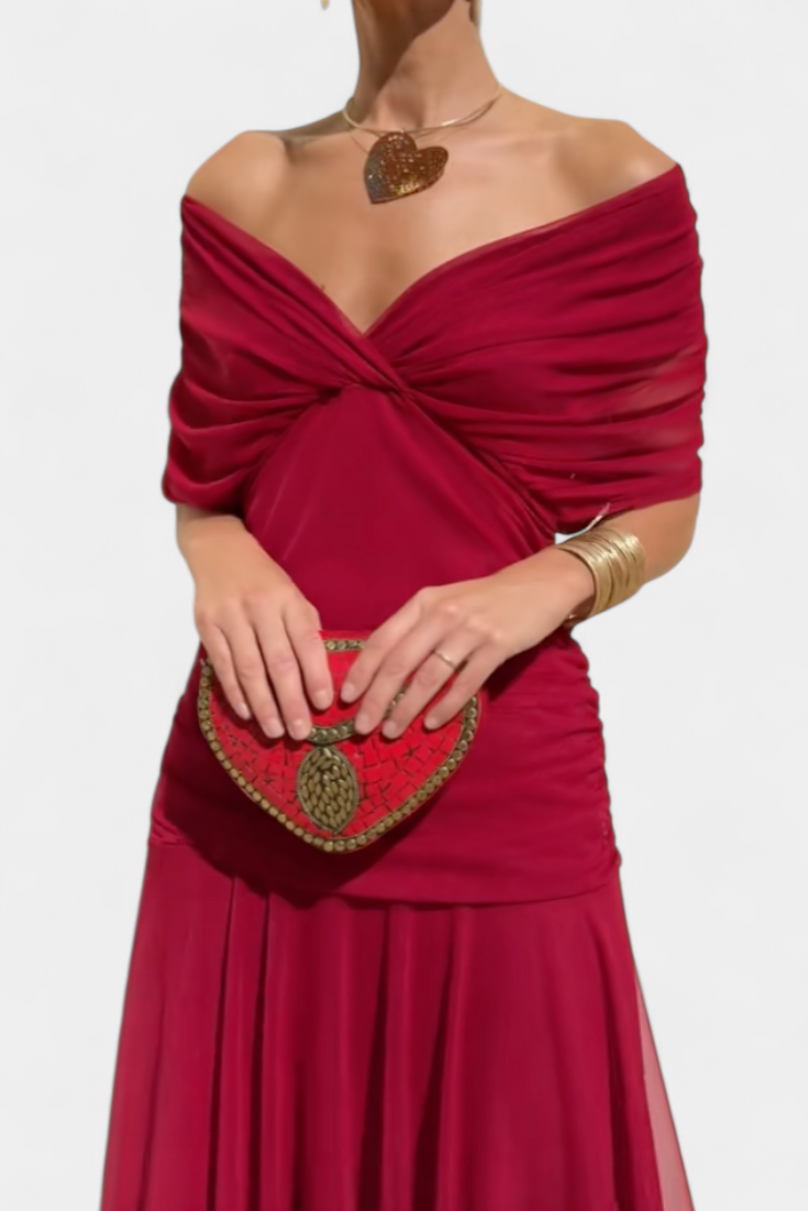 Florence | Long Floral V Neck Dress