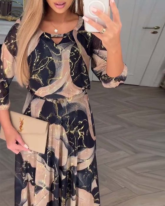 Novelle | Printed Chiffon Dress